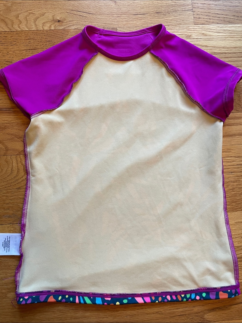 Lands' End Purple colorful mosaic butterfly Rash Guard & bikini bottom - Picture 5 of 12